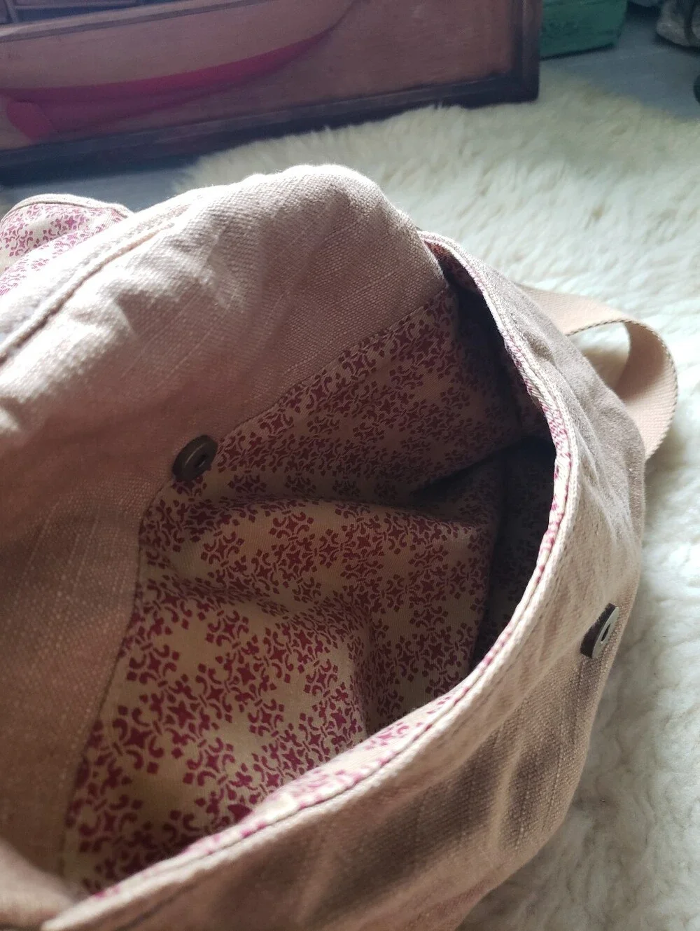 Large Vintage Fossil Canvas Messenger Bag Crossbody